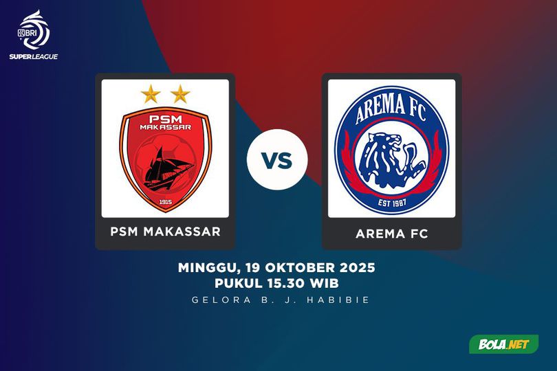 Prediksi BRI Super League: PSM Makassar vs Arema FC 19 Oktober 2025