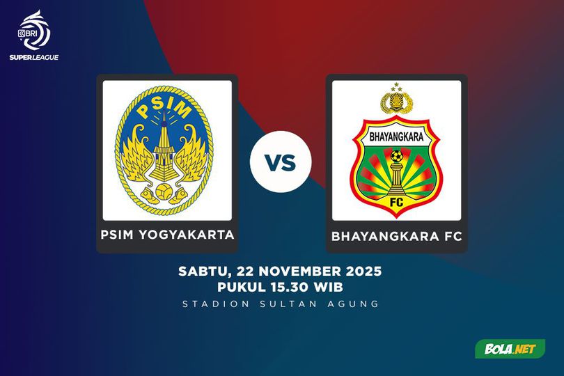 Prediksi BRI Super League: PSIM Yogyakarta vs Bhayangkara FC 22 November 2025